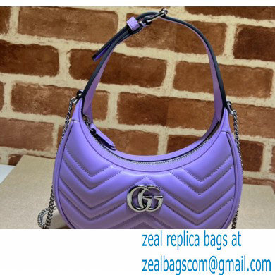 Gucci GG Marmont half-moon-shaped mini bag 699514 Lilac 2023