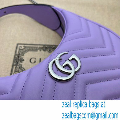 Gucci GG Marmont half-moon-shaped mini bag 699514 Lilac 2023