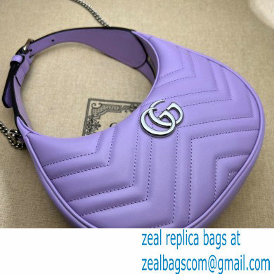 Gucci GG Marmont half-moon-shaped mini bag 699514 Lilac 2023
