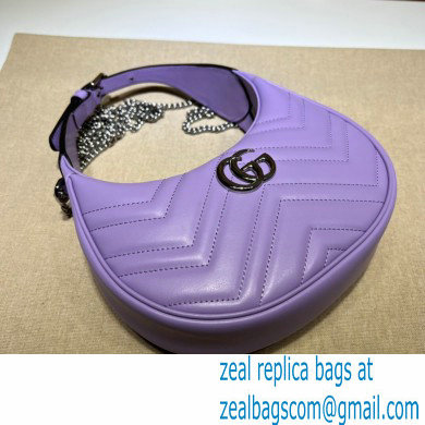 Gucci GG Marmont half-moon-shaped mini bag 699514 Lilac 2023