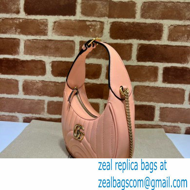 Gucci GG Marmont half-moon-shaped mini bag 699514 Peach 2023