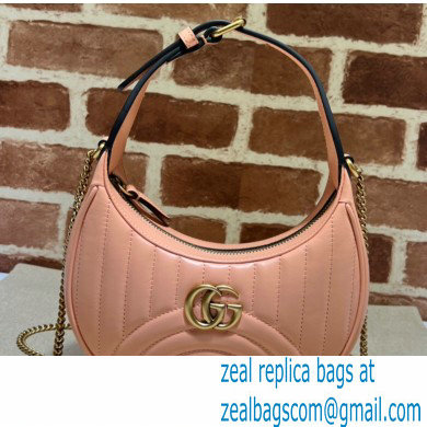 Gucci GG Marmont half-moon-shaped mini bag 699514 Peach 2023