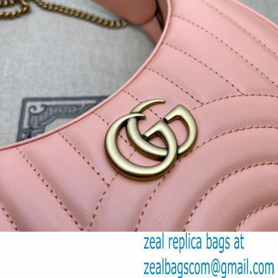 Gucci GG Marmont half-moon-shaped mini bag 699514 Peach 2023