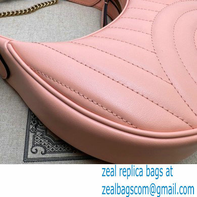 Gucci GG Marmont half-moon-shaped mini bag 699514 Peach 2023