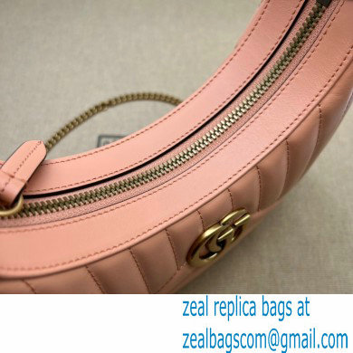 Gucci GG Marmont half-moon-shaped mini bag 699514 Peach 2023