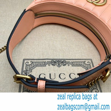 Gucci GG Marmont half-moon-shaped mini bag 699514 Peach 2023