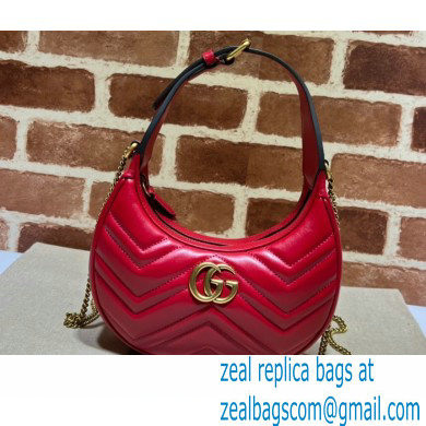 Gucci GG Marmont half-moon-shaped mini bag 699514 Red 2022