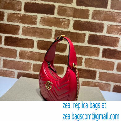 Gucci GG Marmont half-moon-shaped mini bag 699514 Red 2022