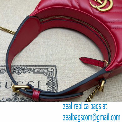 Gucci GG Marmont half-moon-shaped mini bag 699514 Red 2022