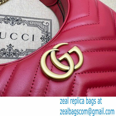 Gucci GG Marmont half-moon-shaped mini bag 699514 Red 2022