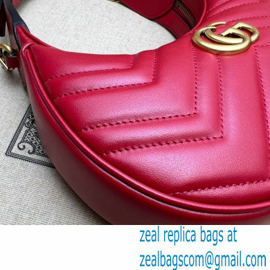 Gucci GG Marmont half-moon-shaped mini bag 699514 Red 2022