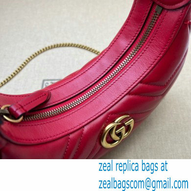 Gucci GG Marmont half-moon-shaped mini bag 699514 Red 2022