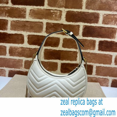 Gucci GG Marmont half-moon-shaped mini bag 699514 White 2022