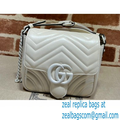 Gucci GG Marmont matelasse mini shoulder bag 739681 White 2023