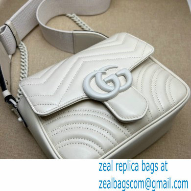 Gucci GG Marmont matelasse mini shoulder bag 739681 White 2023