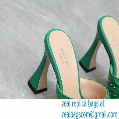 Gucci Heel 11cm Platform 2.5cm Studs slide sandals 723404 Green 2023