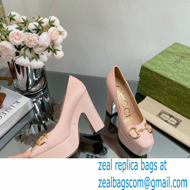 Gucci Heel 12cm Platform 3.5cm pumps with Horsebit Pink 2023