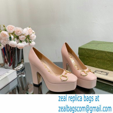 Gucci Heel 12cm Platform 3.5cm pumps with Horsebit Pink 2023