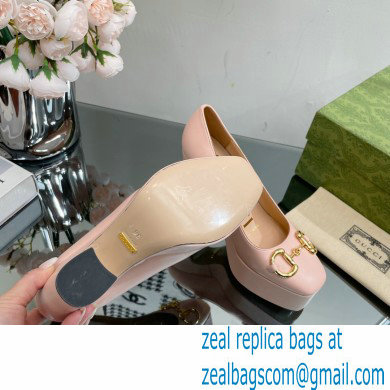 Gucci Heel 12cm Platform 3.5cm pumps with Horsebit Pink 2023