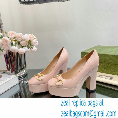 Gucci Heel 12cm Platform 3.5cm pumps with Horsebit Pink 2023