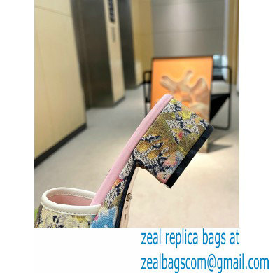 Gucci Heel 4cm Platform 2.5cm GG canvas slide sandals Floral Print 2023