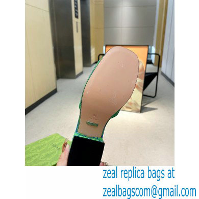 Gucci Heel 4cm Platform 2.5cm GG canvas slide sandals Green 2023