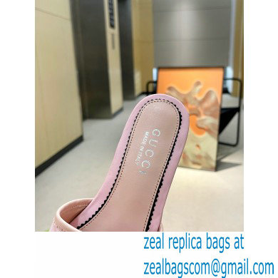 Gucci Heel 4cm Platform 2.5cm GG canvas slide sandals Pink 2023 - Click Image to Close