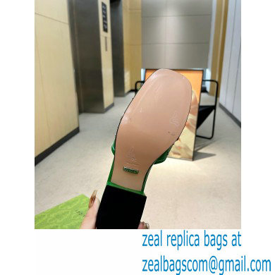 Gucci Heel 4cm Platform 2.5cm Interlocking G studs slide sandals Green 2023