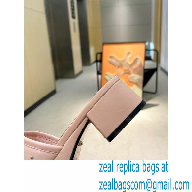 Gucci Heel 4cm Platform 2.5cm Interlocking G studs slide sandals Pink 2023 - Click Image to Close