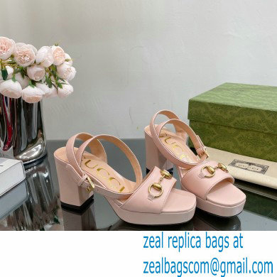 Gucci Heel Platform Sandals with Horsebit Pink 2023