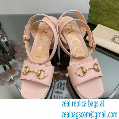 Gucci Heel Platform Sandals with Horsebit Pink 2023