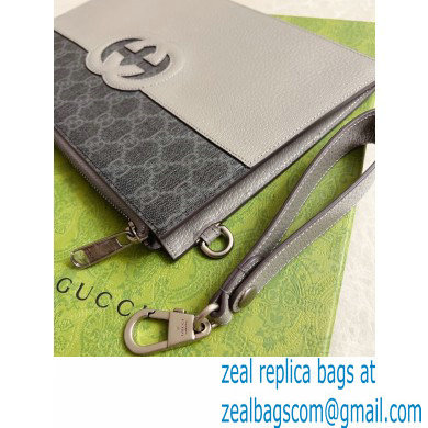 Gucci Pouch Bag with cut-out Interlocking G 723320 Gray 2023