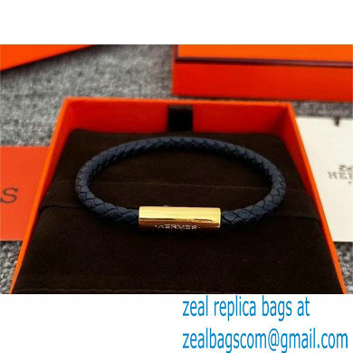 Hermes Goliath Code Bracelet Dark Blue/gold