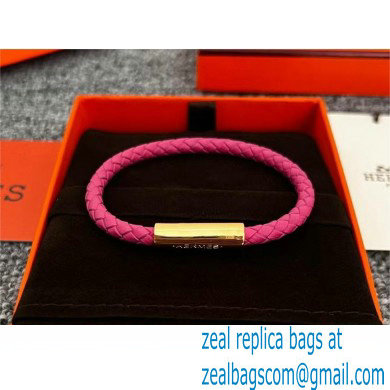 Hermes Goliath Code Bracelet fuchsia/gold