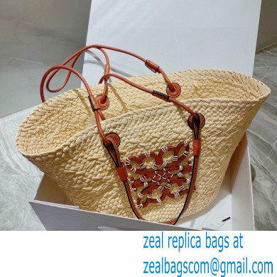 LOEWE Small Anagram Basket bag in iraca palm and calfskin 2023