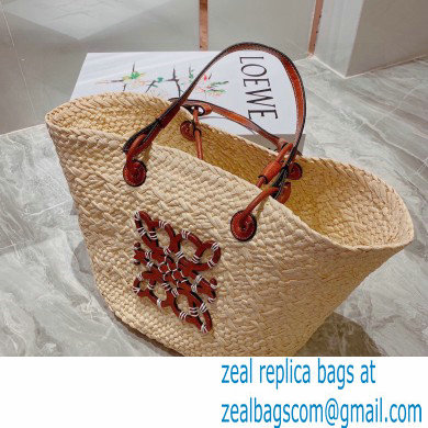 LOEWE Small Anagram Basket bag in iraca palm and calfskin 2023