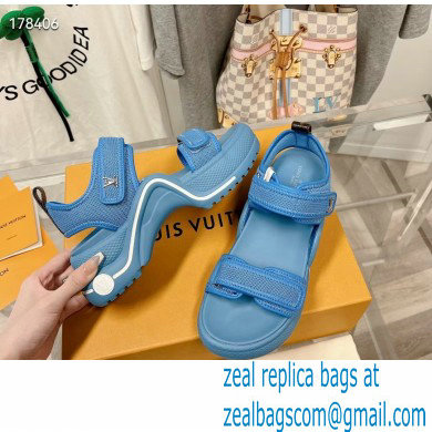 Louis Vuitton LV Archlight Flat Sandals blue 2023 - Click Image to Close