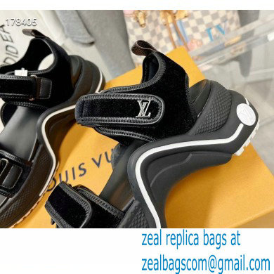 Louis Vuitton LV Archlight Flat Sandals velvet black 2023 - Click Image to Close
