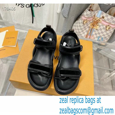 Louis Vuitton LV Archlight Flat Sandals velvet black 2023