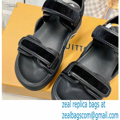 Louis Vuitton LV Archlight Flat Sandals velvet black 2023