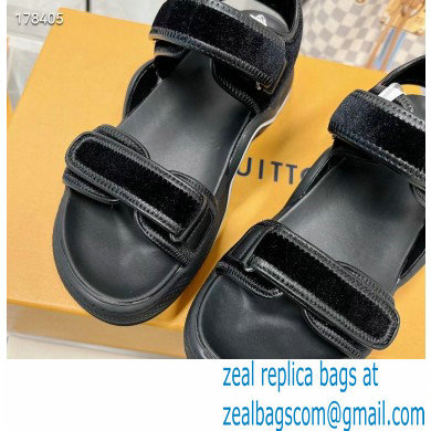 Louis Vuitton LV Archlight Flat Sandals velvet black 2023 - Click Image to Close