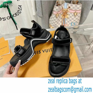 Louis Vuitton LV Archlight Flat Sandals velvet black 2023