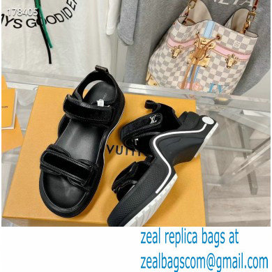 Louis Vuitton LV Archlight Flat Sandals velvet black 2023