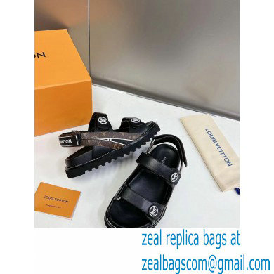 Louis Vuitton Lambskin and patent Monogram canvas Paseo Flat Comfort Sandal 2023