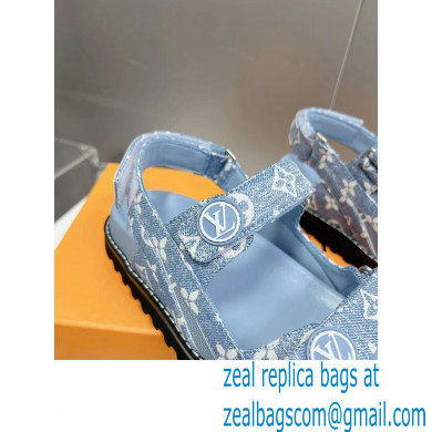 Louis Vuitton Paseo Flat Comfort Sandal in relaxed Monogram denim 2023 - Click Image to Close