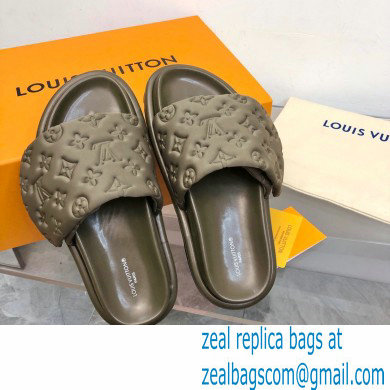 Louis Vuitton Pool Pillow Flat Comfort Mule olive green 2023