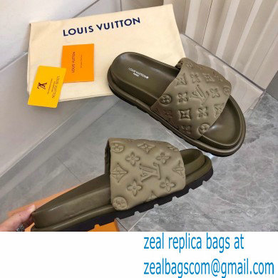Louis Vuitton Pool Pillow Flat Comfort Mule olive green 2023