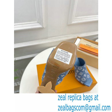 Louis Vuitton heel 10cm Silhouette Mule in bleached blue Monogram denim 2023