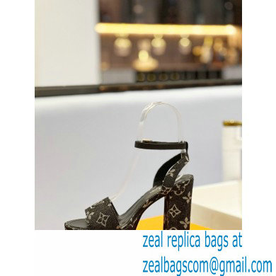 Louis Vuitton heel 11.5cm Fame platform sandal in Monogram denim black 2023 - Click Image to Close