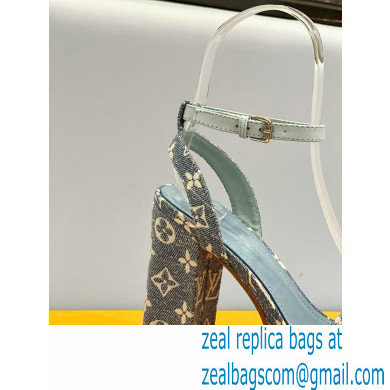 Louis Vuitton heel 11.5cm Fame platform sandal in Monogram denim blue 2023